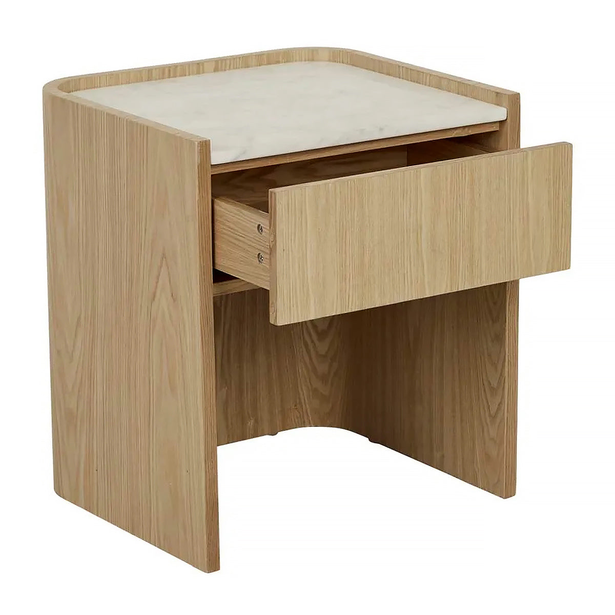 Globe West Elsie Bedside Table - Modern Nightstand with Storage Drawer for Bedroom, Living Room & Office - Stylish Wooden End Table with Shelf