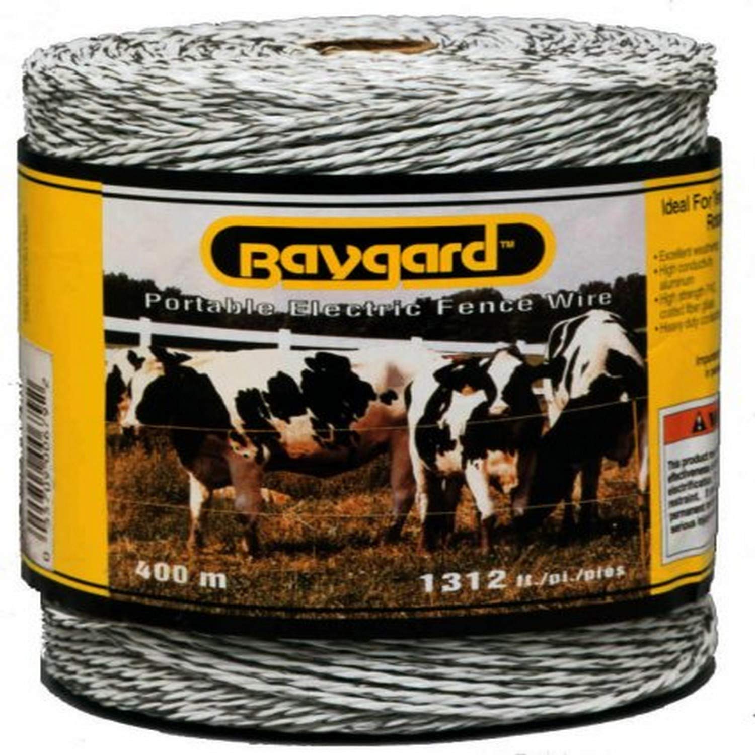 Electric Fence White Wire - 1312 Feet (400m) High Tensile Electric Fencing for Livestock, Pets & Garden Protection | Durable Weatherproof Fence Wire for Farms, Ranches & Backyards