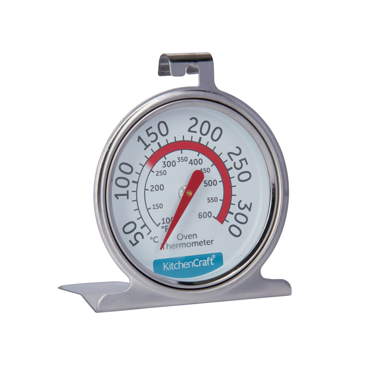 KitchenCraft Premium Stainless Steel Oven Thermometer - Accurate Baking & Cooking Temperature Gauge for Home Kitchen, BBQ, Roasting - Perfect for Baking Bread, Cakes, Turkey & Meat