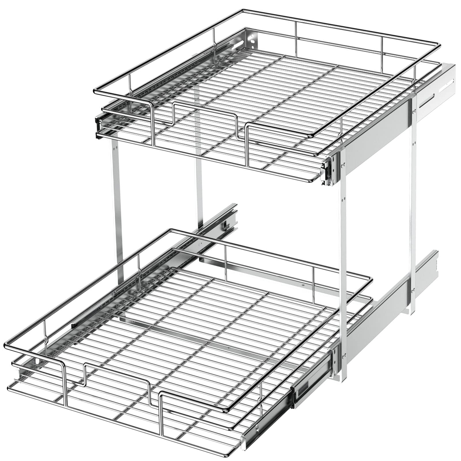 LOVMOR 2 Tier Pull Out Cabinet Organizer - 15.5