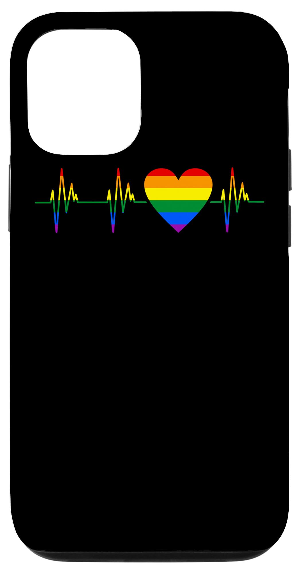 iPhone 12/12 Pro Case - LGBTQ Pride Heartbeat Design, Gay Lesbian Support Phone Cover for iPhone 12/12 Pro - Perfect for Pride Month, LGBTQ Events & Ally Support