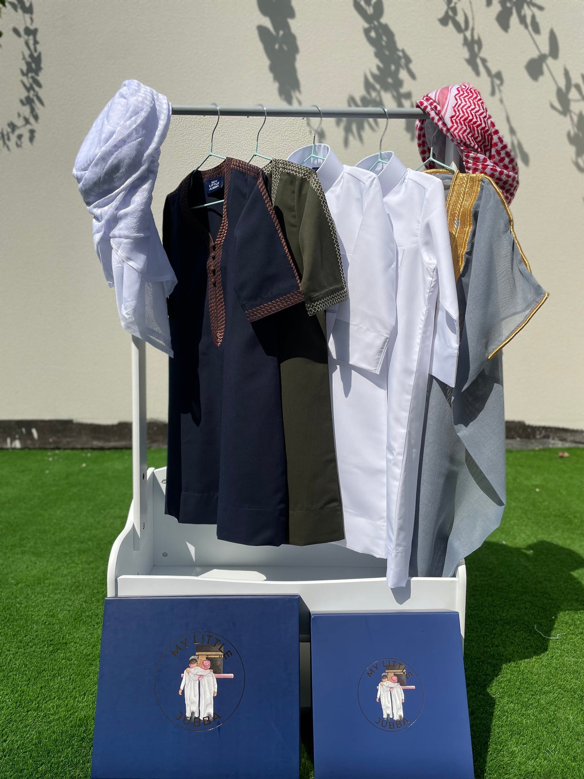 Royal Baby Boy Thobe Gift Set - Grey Bisht for 0-12 Months | 10-Piece Islamic Outfit for Newborns & Special Occasions | Eid, Aqiqah, Photography & Family Gatherings