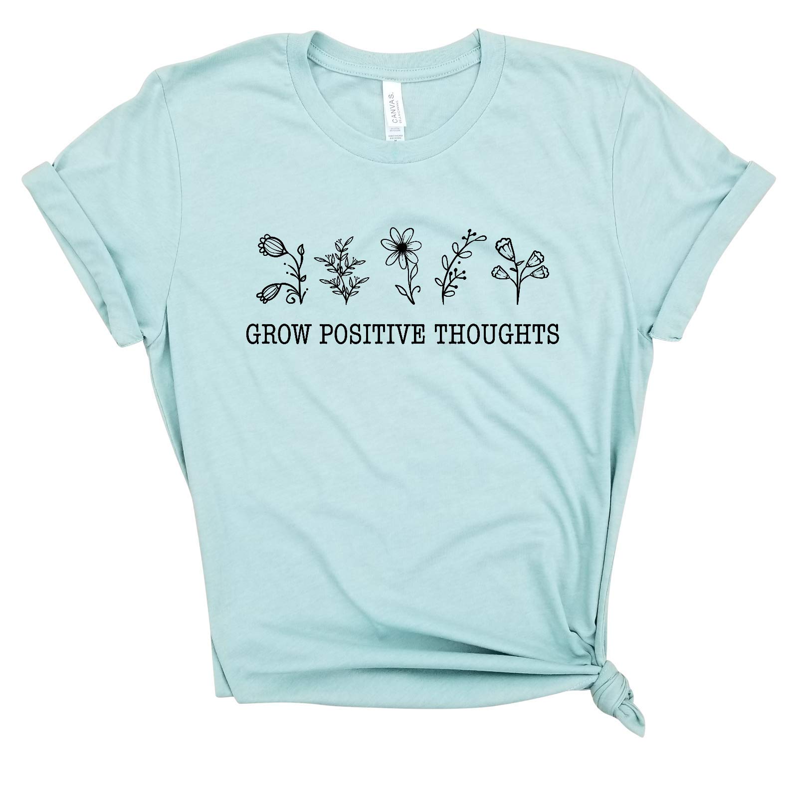 Grow Positive Thoughts - Crazy Plant Lady T-Shirt | Gardening, Plant-Based, Vegan Shirt for Women | Perfect for Farmers, Gardeners & Plant Lovers | Great for Gardening, Farming & Outdoor Activities