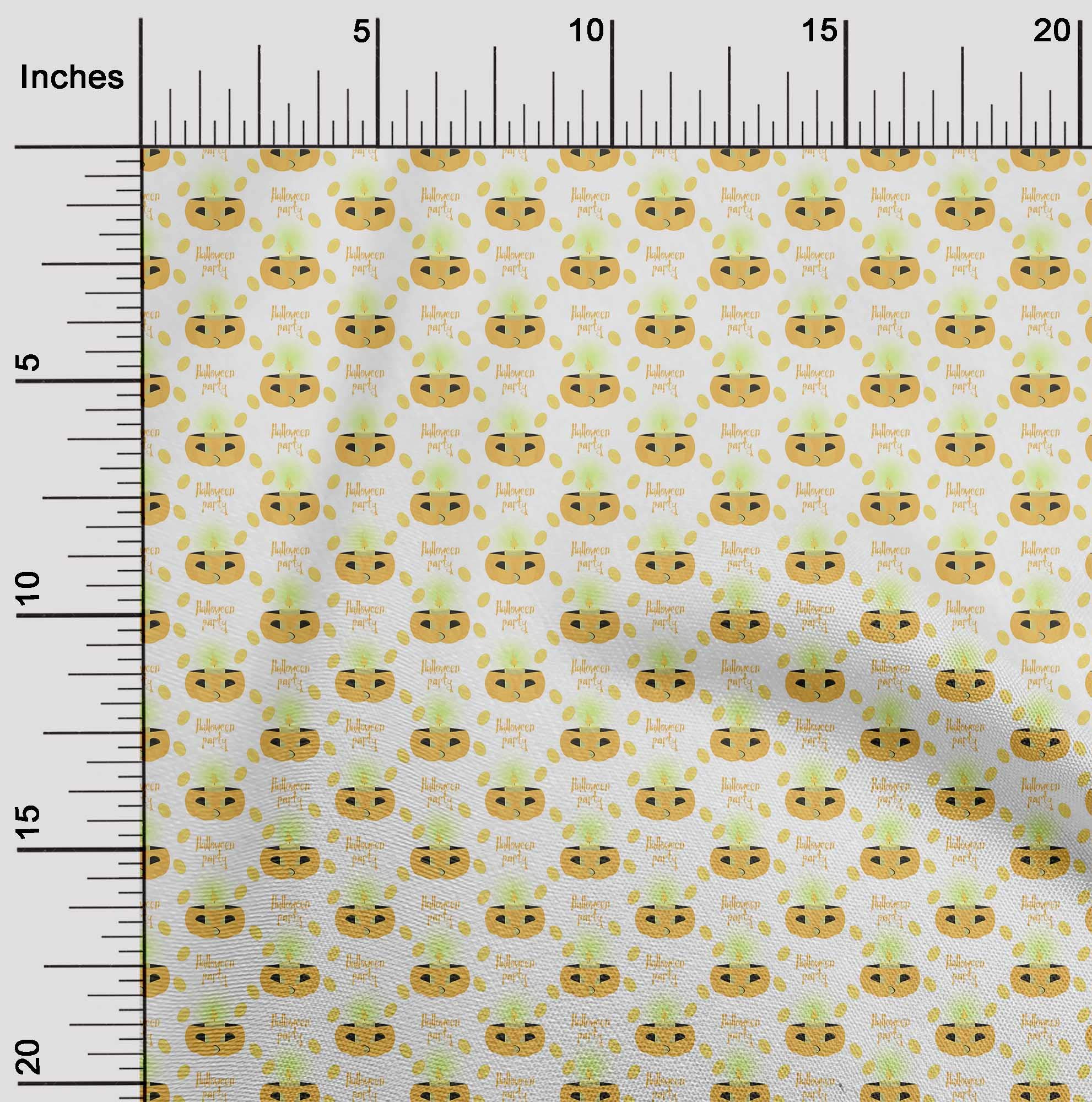 oneOone Rayon White Halloween Fabric - 56 Inch Wide Printed DIY Sewing Material for Costumes, Dresses & Crafts | Perfect for Halloween Costumes, Home Decor & DIY Projects