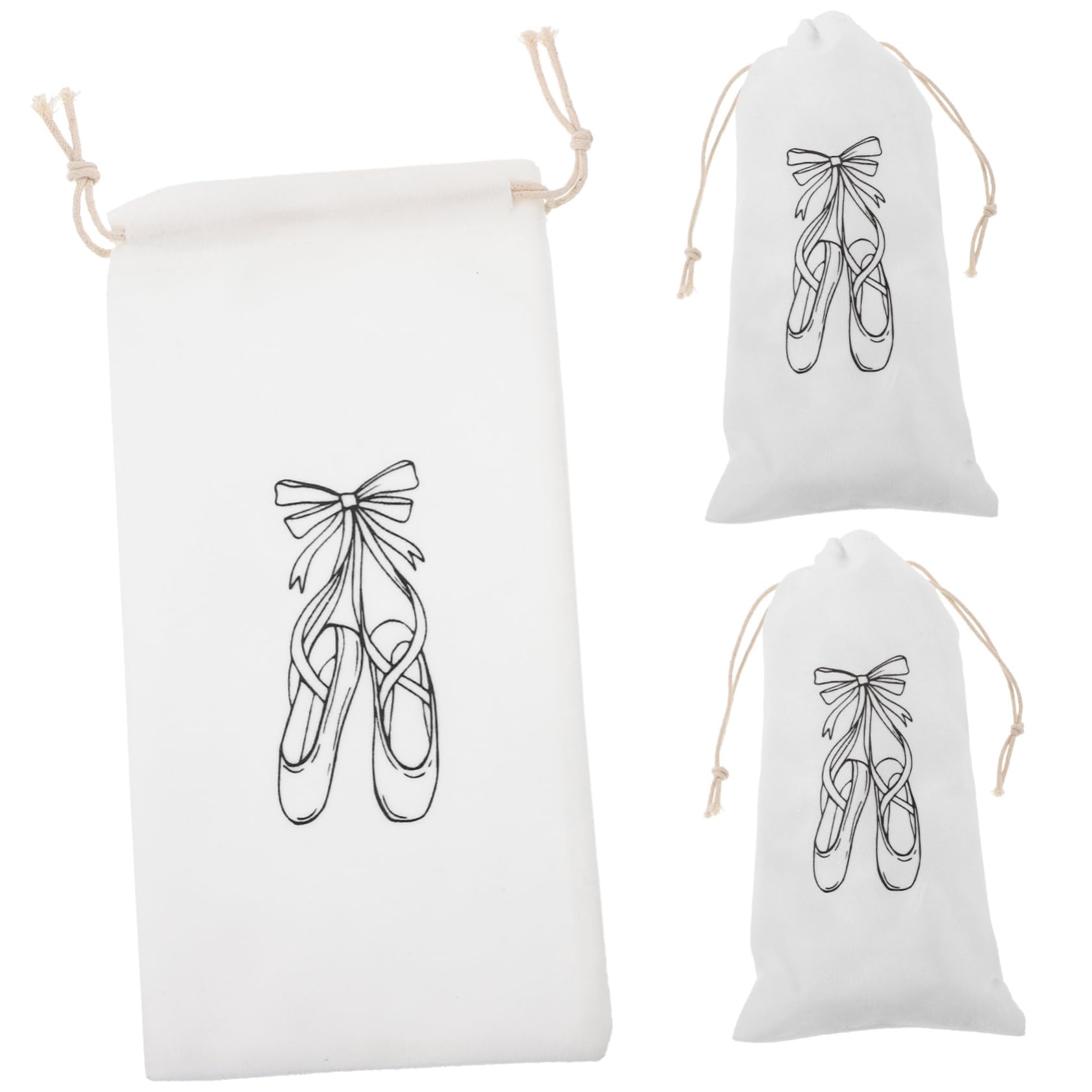 GAROZATION 9-Piece Ballet Shoe Storage Bag Set - Flannel Drawstring Dance Shoe Bags for Ballet, Pointe, Jazz & Dance Shoes - Perfect for Dance Classes, Recitals & Travel Organization
