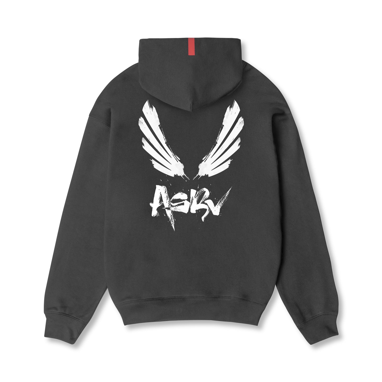 Tech Terry™ Zip Pocket Hoodie - Space Grey/White Brush Wings | ASRV Performance Hoodie for Men | Gym, Running & Outdoor Activities