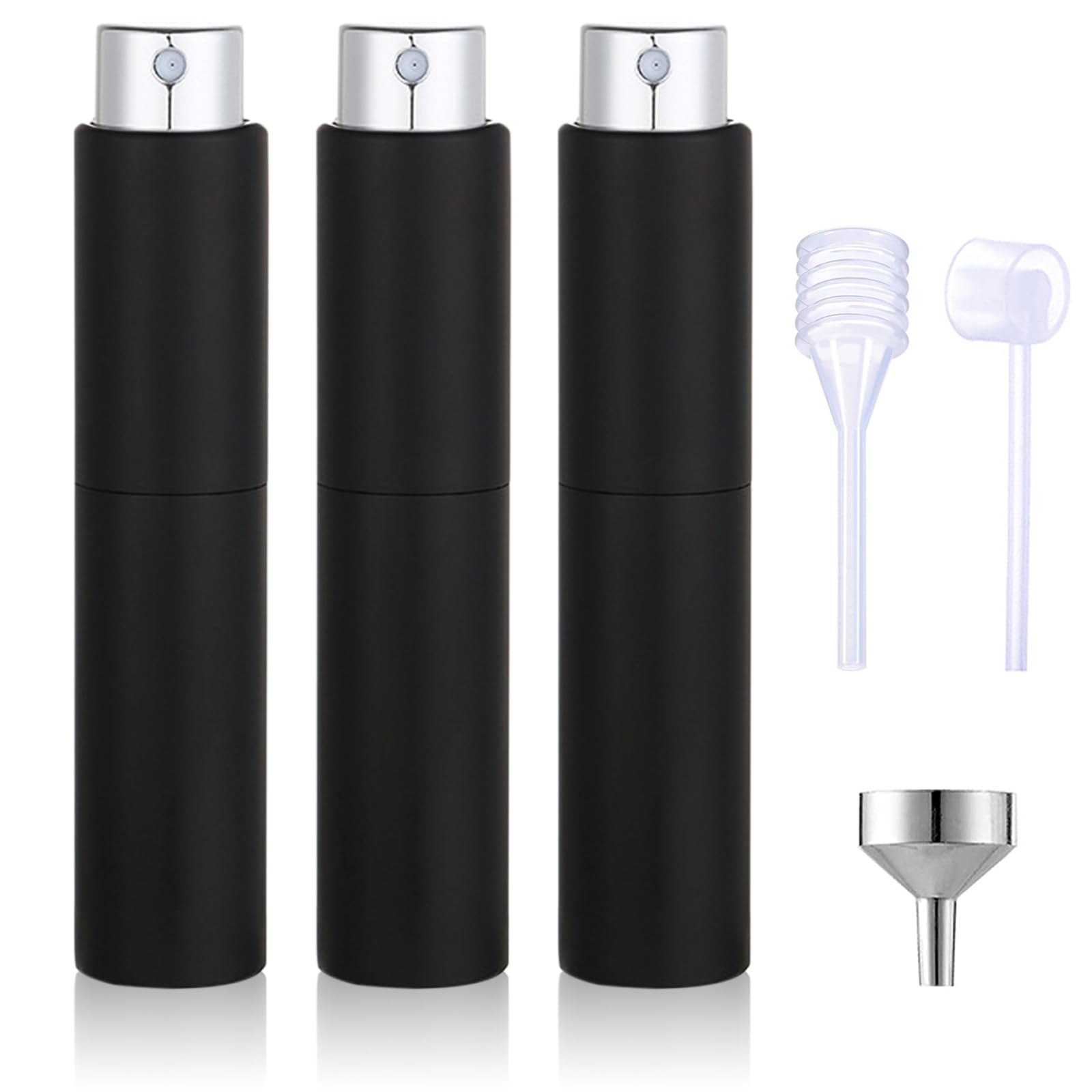 Mini Perfume Atomizer for Travel - 10ml Portable Refillable Spray Bottle, Scent Pump Case & Fragrance Dispenser (3PCS Black) - Perfect for Traveling, Outdoor Activities & On-the-Go Touch Ups