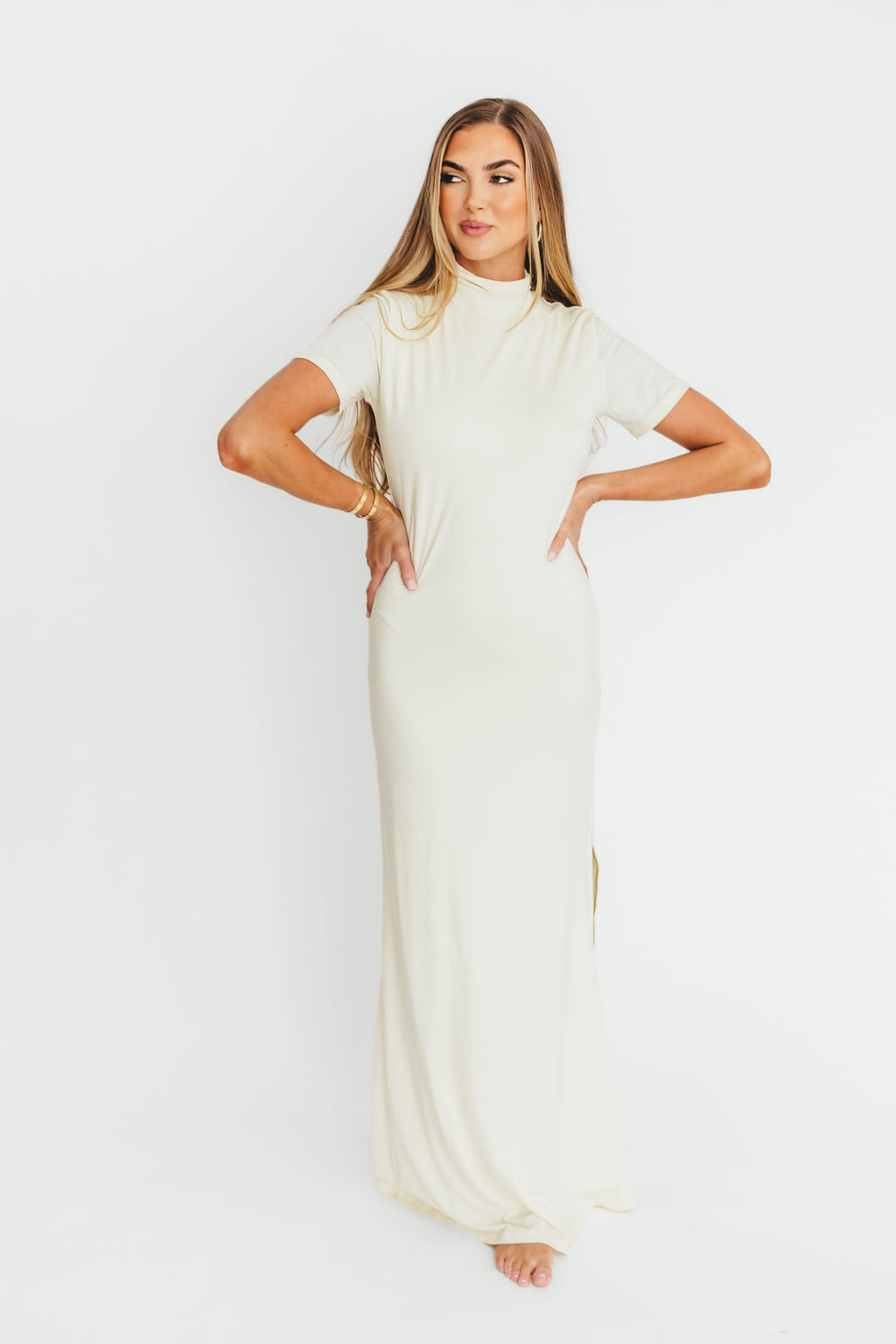 Ellis Ivory Maxi Dress for Women - Bump Friendly Maternity Dress for Pregnancy, Nursing & Postpartum - Perfect for Casual Wear, Beach & Special Occasions