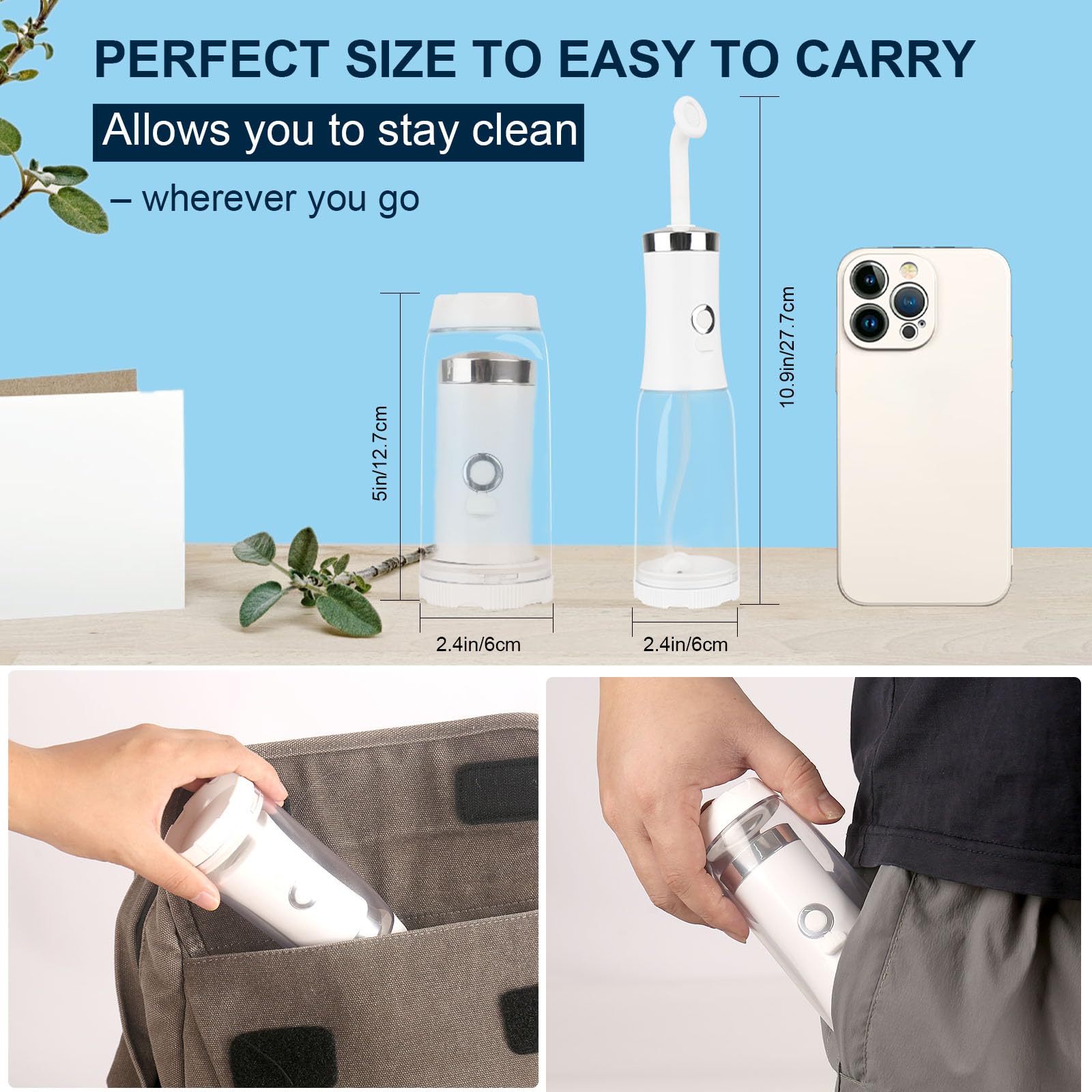 Portable Travel Bidet Bottle for Women - Electric Perineal Cleansing Bottle for Postpartum Care, Menstrual Hygiene & Personal Cleaning | Ideal for Post-Surgery, Camping & On-the-Go Use