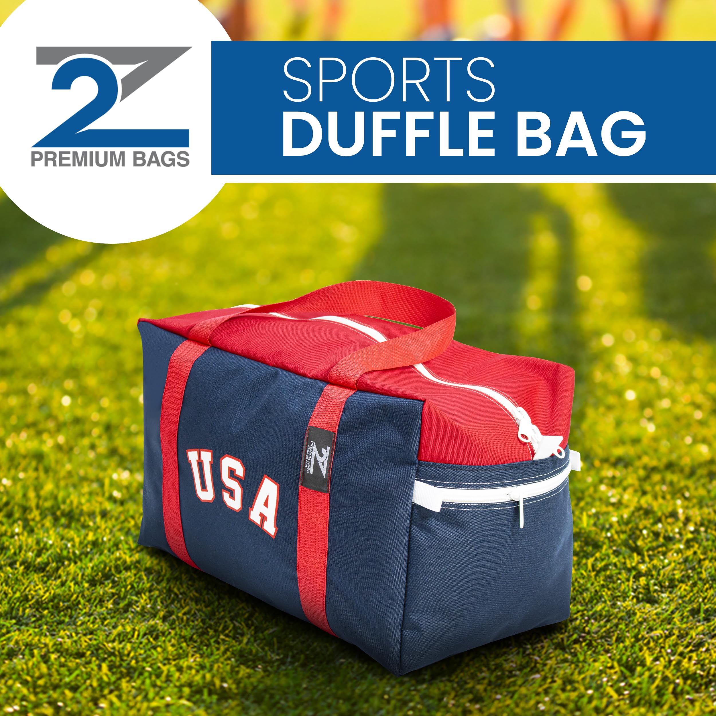 Z2 Sports Duffle Bag for Gym & Travel - Premium Water-Resistant Nylon Coaches Bag for Soccer, Baseball, Softball, Football, Basketball, Hockey - Durable Athletic Bag for Men & Women - Perfect for Sports Practice, Team Travel & Weekend Getaways