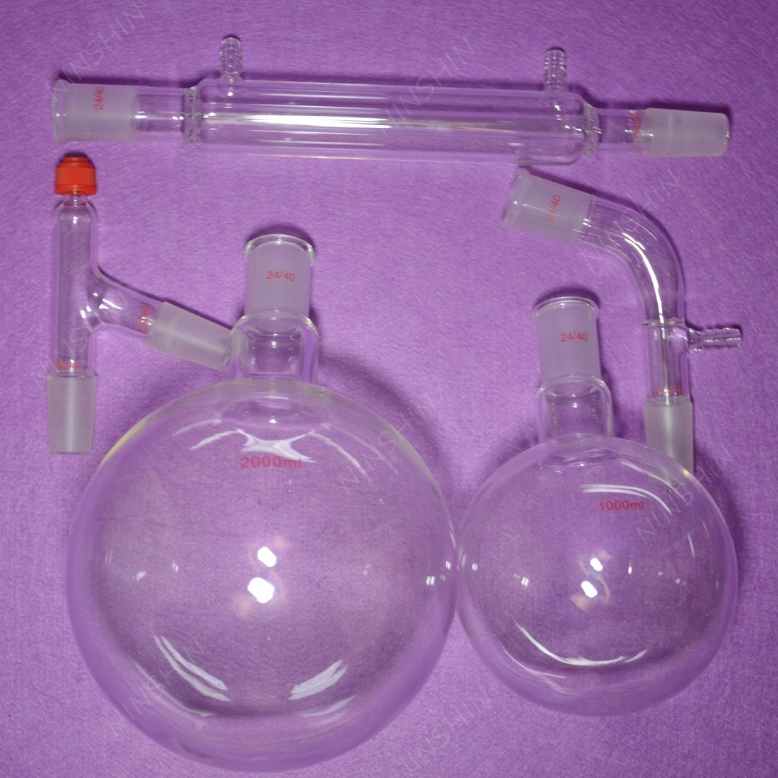 2000ml Glass Distillation Kit with 24/40 Joints - Premium Borosilicate Chemistry Lab Glassware Set for Essential Oil Extraction, Home Brewing & Science Experiments