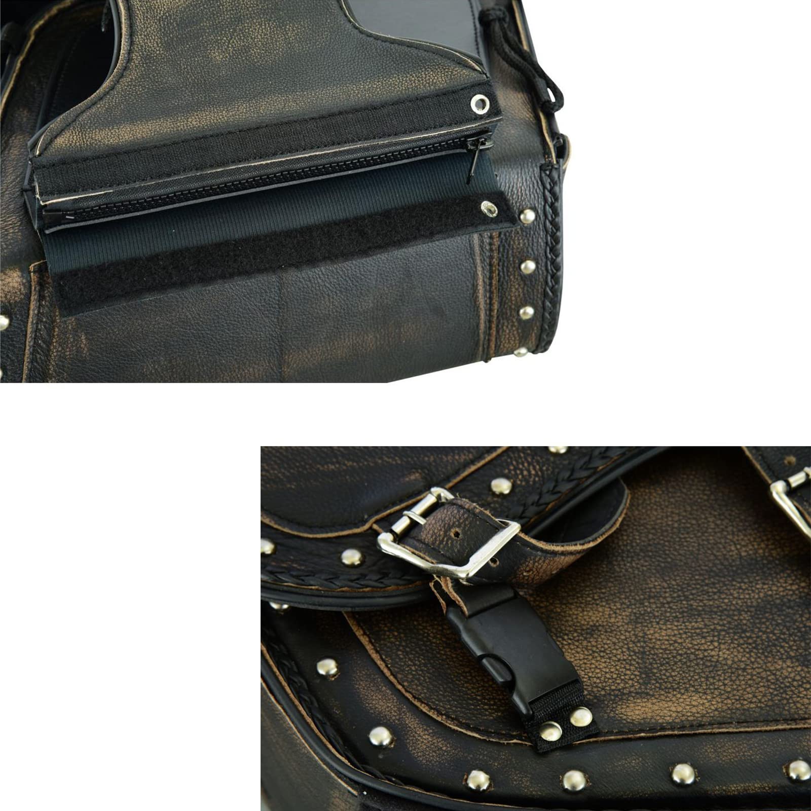 Genuine Leather Motorcycle Saddle Bags for Harley Softail, Sportster & Dyna - Waterproof Motorcycle Luggage for Touring, Cruiser & Road Trips