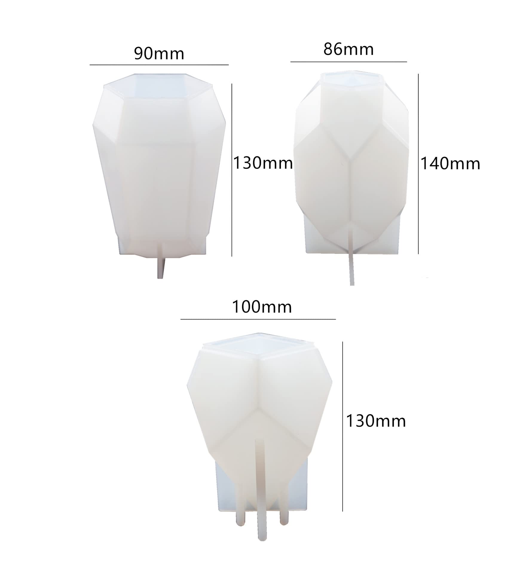 Faceted Ring Cone Silicone Molds for Resin Jewelry Making - Diamond Shaped Epoxy Casting Molds for DIY Ring Stands, Jewelry Displays & Home Decor (Set of 3) - Perfect for Crafting Unique Rings, Pendants & Decorative Pieces
