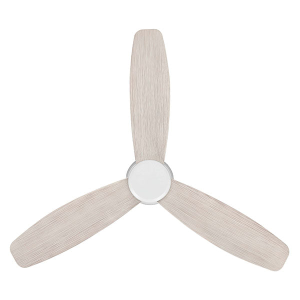 Eglo Seacliff 44 Inch 112cm DC Ceiling Fan with Light - White Oak Finish for Living Room, Bedroom & Outdoor Spaces - Energy Efficient Quiet Modern Ceiling Fan