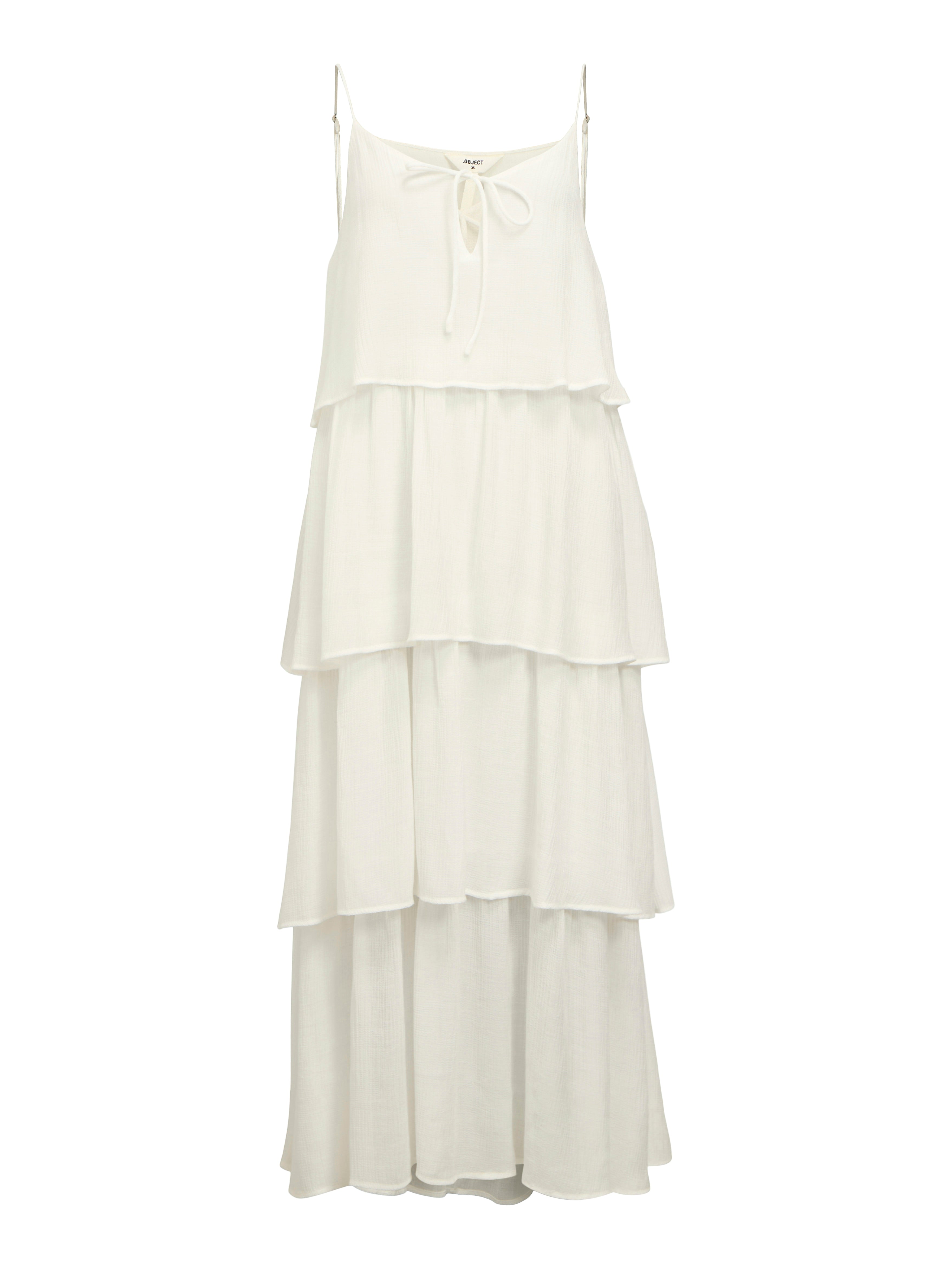 Jan Tiered Midi Dress for Women - Flowy White Summer Dress with Ruffle Details | Perfect for Beach Vacations, Date Nights & Casual Outings