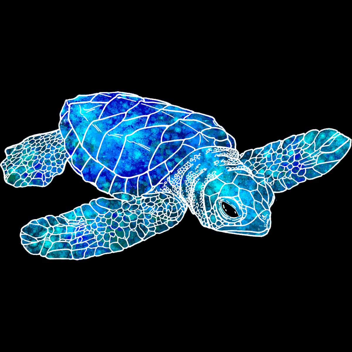 Design By Humans Unisex Watercolor Sea Turtle Sweatshirt by Maryedenoa - Soft Cotton Pullover Hoodie for Men & Women - Perfect for Beach Trips, Casual Wear & Gifts