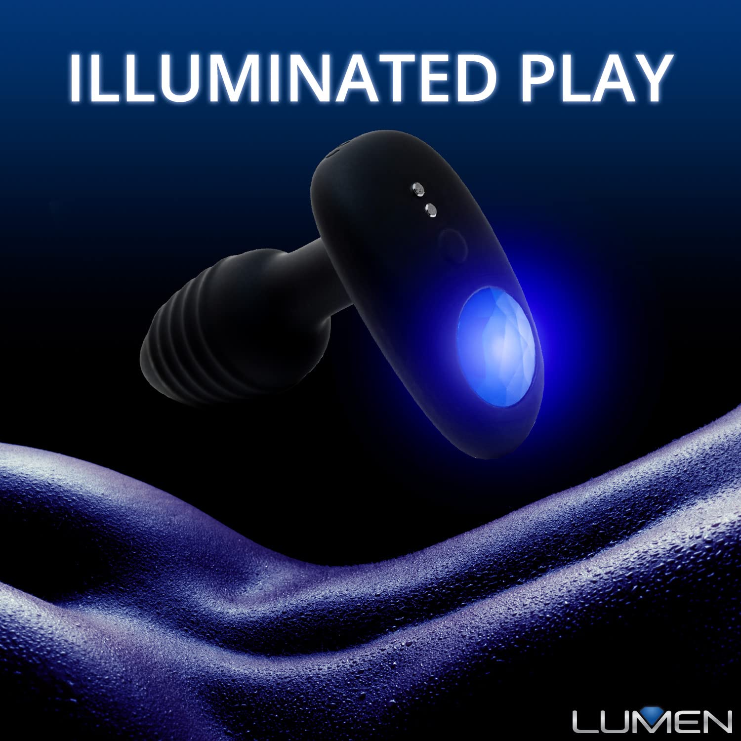 OhMiBod Lumen Bluetooth App Controlled LED Vibrating Butt Plug - 4 Powerful Vibration Modes, Waterproof & Body-Safe Silicone Anal Toy for Couples Play - Long Distance Sex Toy for Romantic Nights & Virtual Intimacy