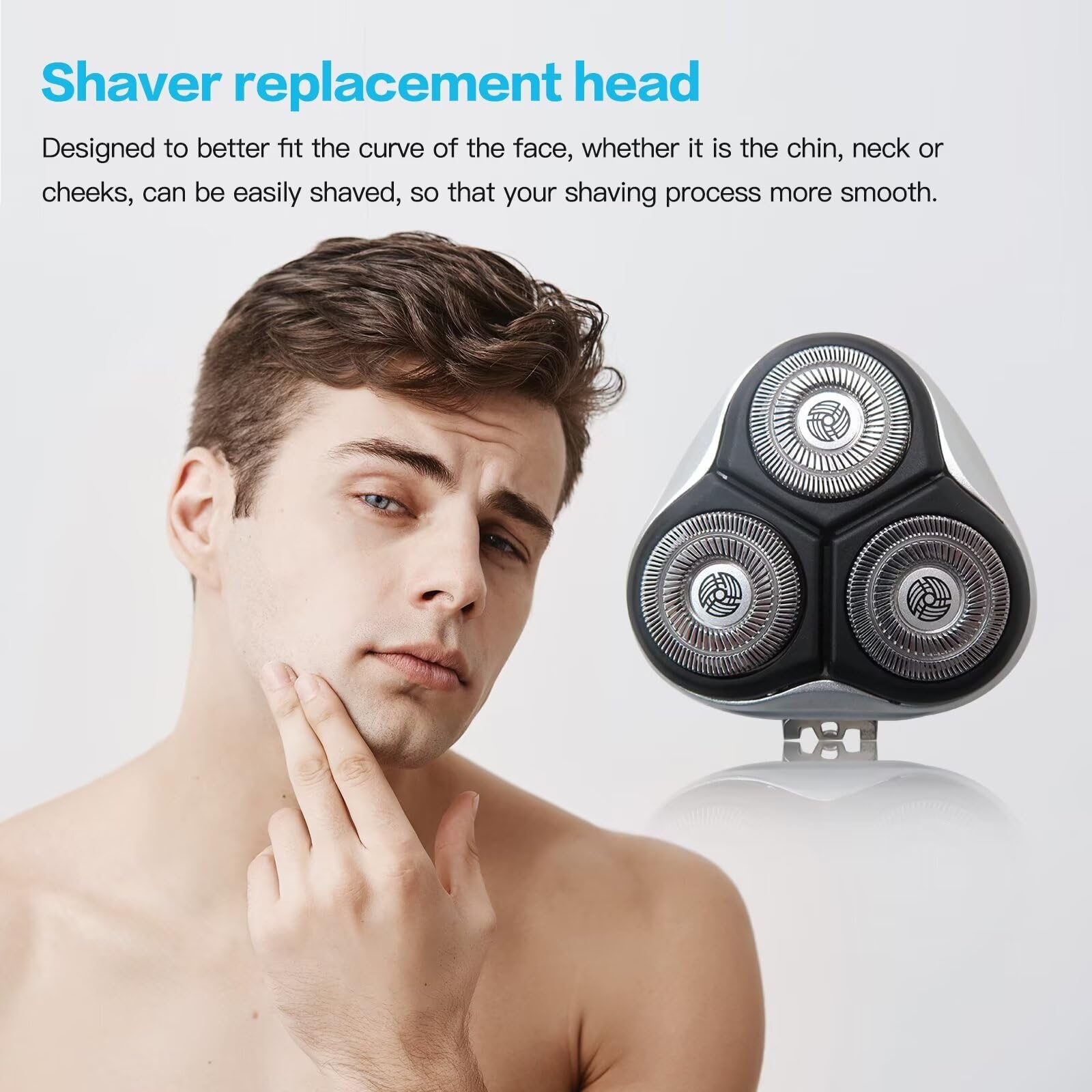 SWS7105 SWSBK7105 Replacement Shaver Head with 3 Blades - Compatible with Sweet-LF Waterproof Electric Razors - Includes Cleaning Brush - Perfect for Travel, Gym & Daily Shaving