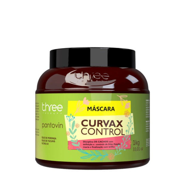Curvax Frizz Control Pantovin Disciplining Curly Hair Mask 1kg - 3-in-1 Therapy for Smooth, Defined Curls | Deep Conditioning Treatment for Dry, Damaged Hair | Salon-Quality Hair Care at Home