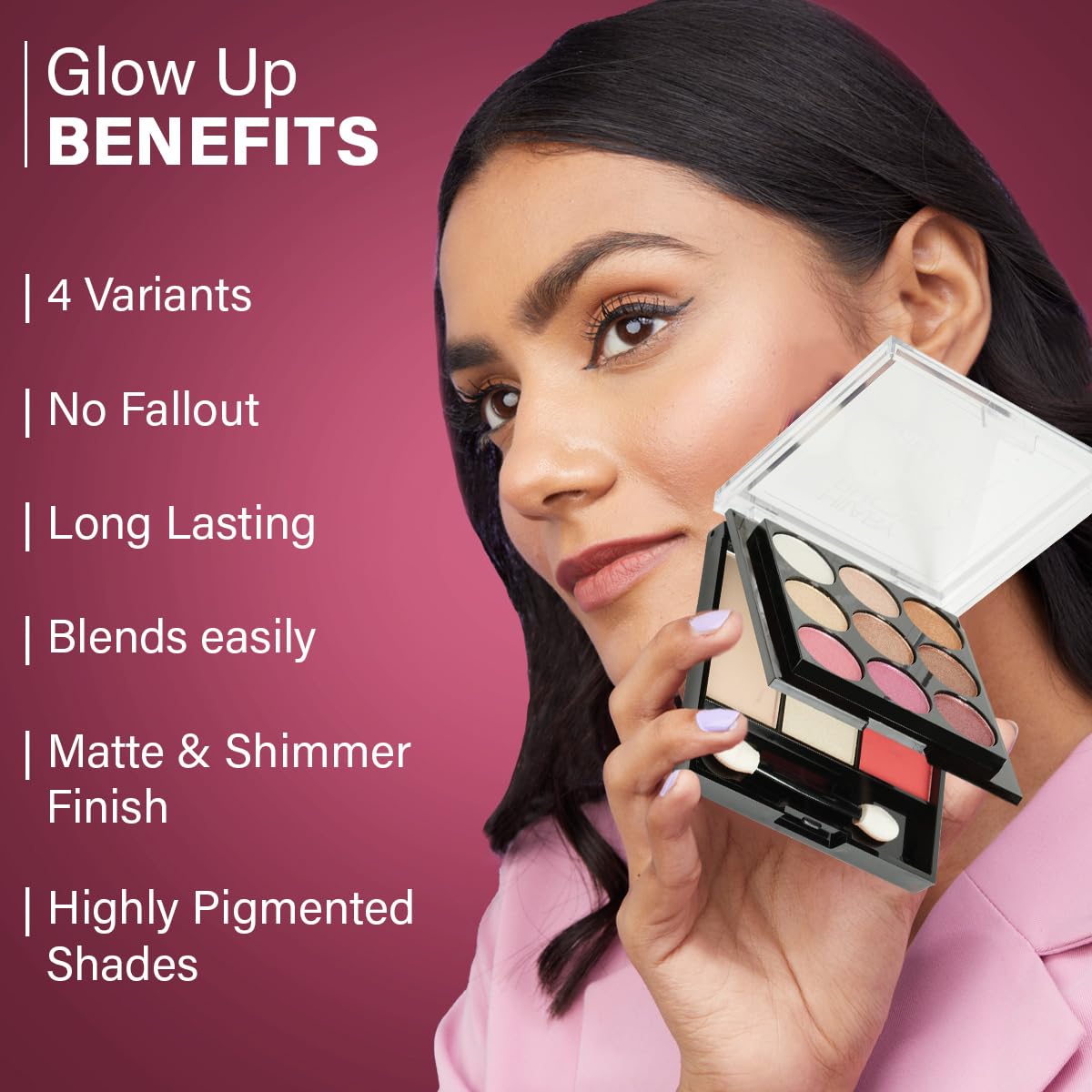 Hilary Rhoda Glow Up Face Palette - Blush, Highlighter, Powder & Eyeshadows | Highly Pigmented Makeup Palette | 4 Shades Available | 20.6g (Shade 03) | Perfect for Contouring, Highlighting & Everyday Glam Makeup Looks