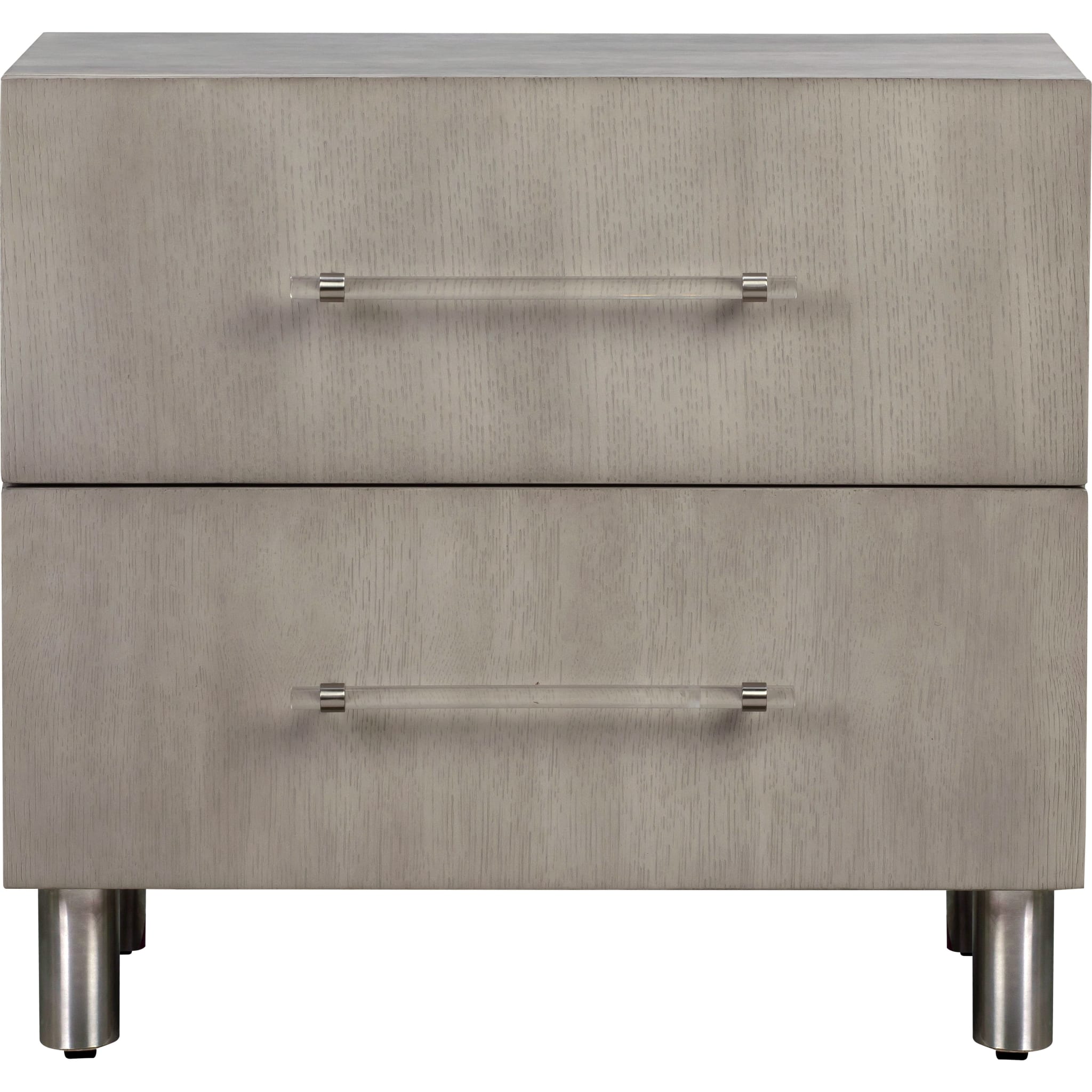 Modern Misty Grey Argento Nightstand - Stylish Bedside Table with Drawer for Bedroom, Living Room & Guest Room Decor
