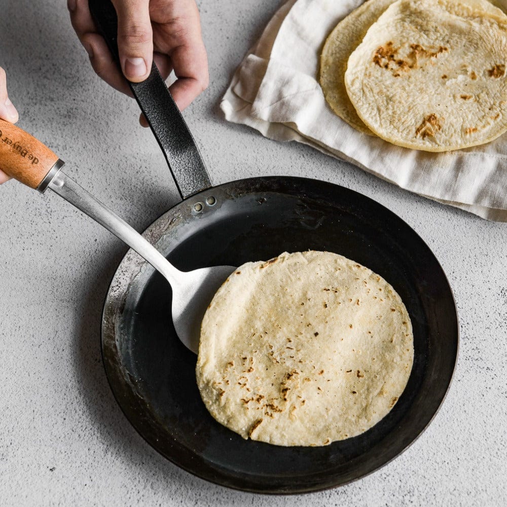 Premium de Buyer Blue Steel Crepe Pan - Professional French Pancake Maker for Home & Restaurant Use - Perfect for Crepes, Pancakes & Tortillas