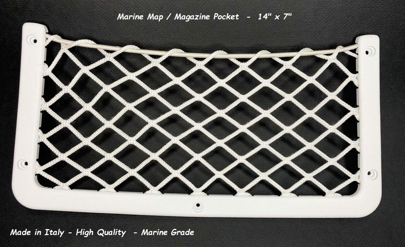 Premium Mesh Map Pocket - Marine White - Lightweight Frame for Auto, RV, Bus & Marine Use | Durable Chart Holder for Navigation & Travel Accessories | Perfect for Road Trips, Boating & Camping Organization