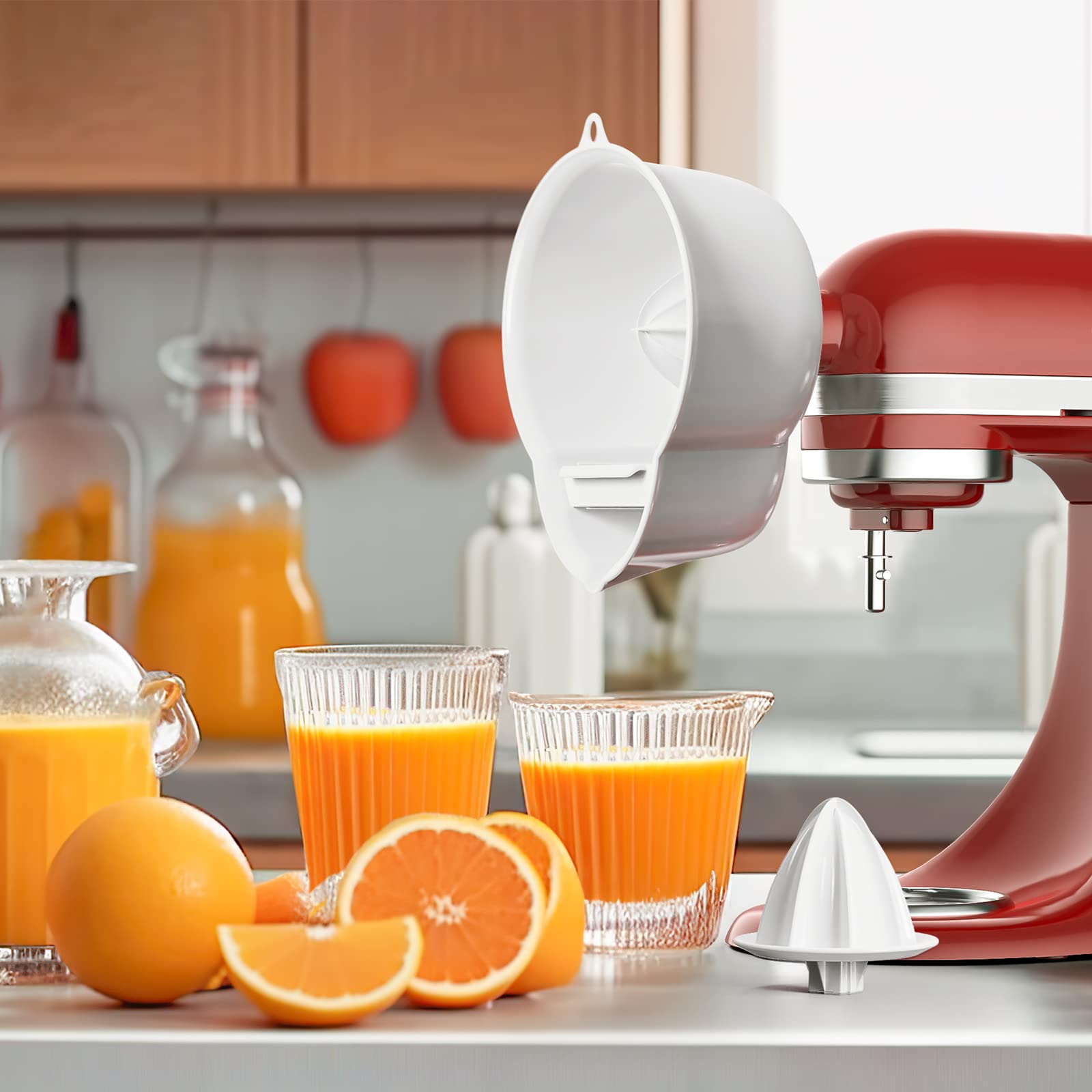 KitchenAid Mixer Juicer Attachment - BPA-Free Citrus Squeezer with 2-Size Reamer & Splash Guard, Compatible with KitchenAid/Cuisinart SM50 Series | Easy to Clean | Perfect for Fresh Orange Juice, Lemonade & Cocktail Making at Home