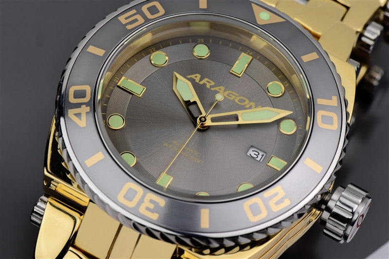 ARAGON Millipede Automatic Watch A095GRY - Stylish Men's Chronograph for Business & Casual Wear