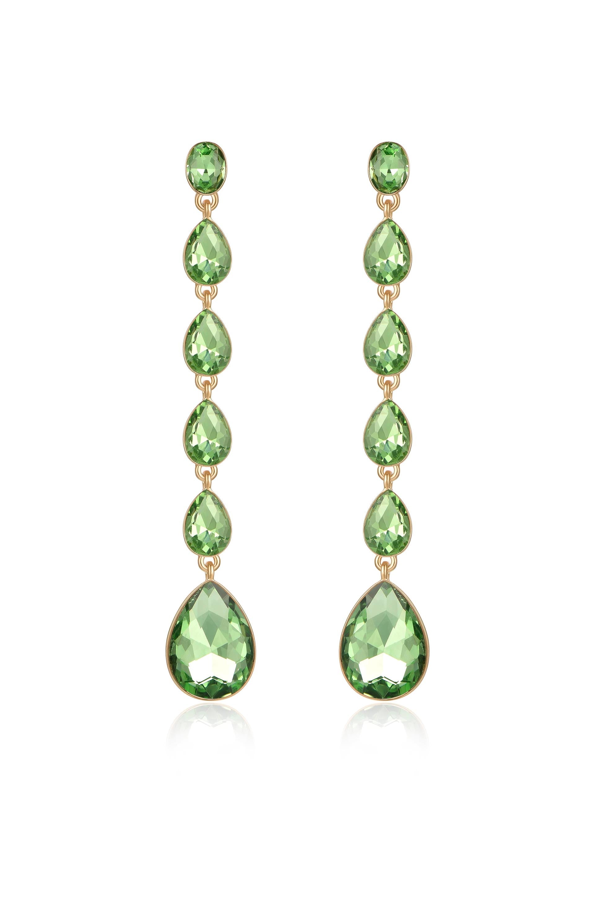Crystallized Drop Earrings for Women - Elegant Dangling Jewelry for Parties, Weddings & Special Occasions | Handmade Gemstone Earrings