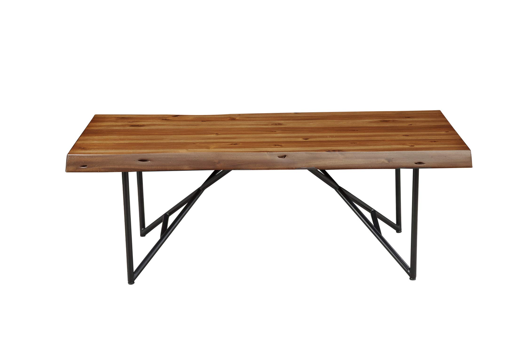 Modern Alpine Cocktail Table - Light Walnut Finish Coffee Table for Living Room, Lounge & Patio - Stylish End Table with Storage Shelf for Home Decor