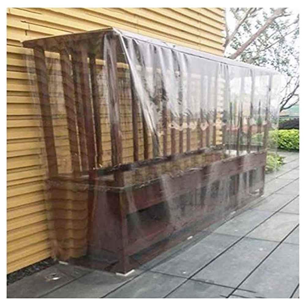 Waterproof Clear Transparent Tarpaulin Cover - Tear Resistant Outdoor Patio Furniture Protector with Drawstring - Rectangle Shape (0.8x0.8x1m) - Perfect for Garden, Poolside, and RV Furniture Protection