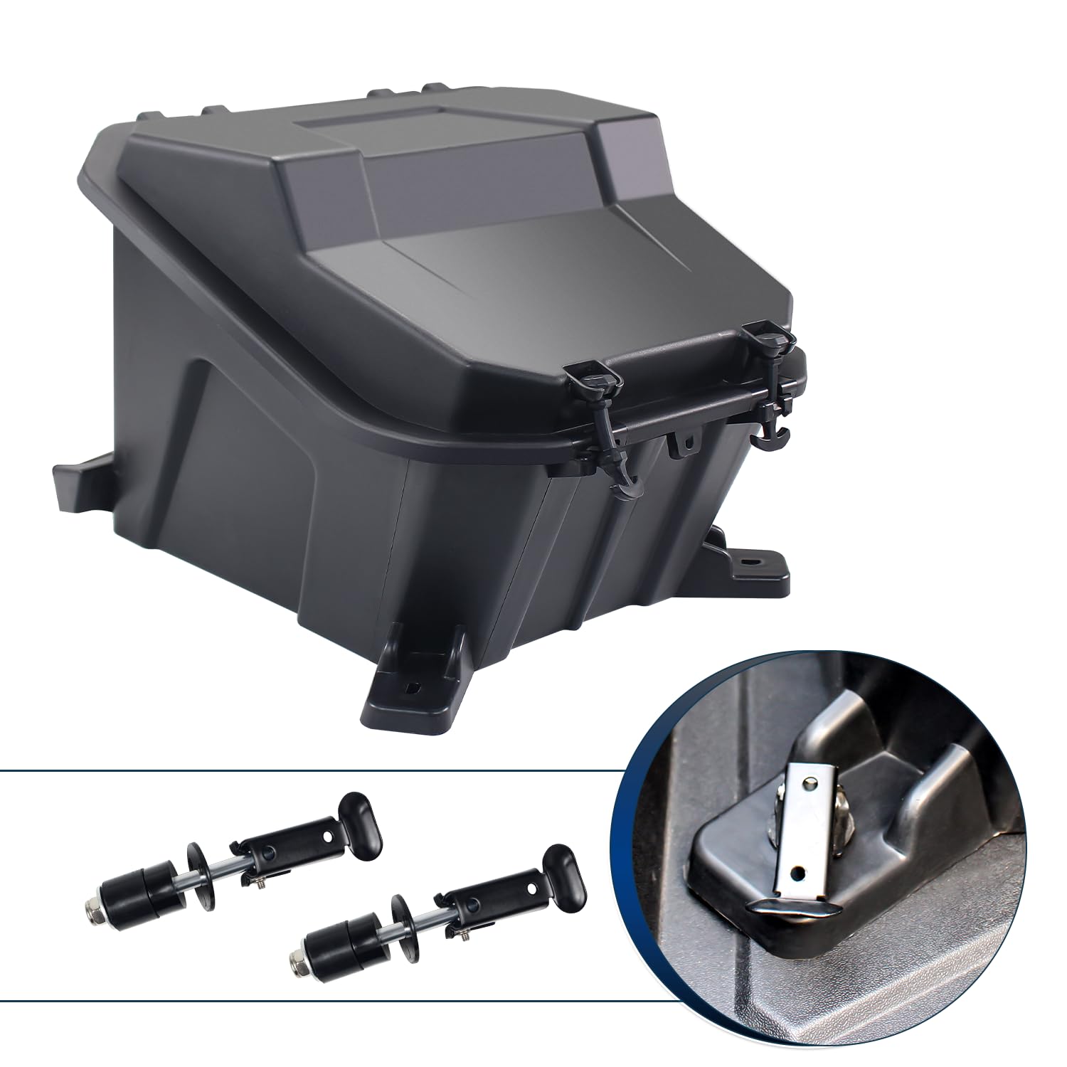 69 QT Removable Rear Cargo Storage Box for Polaris RZR XP 1000/RZR 900/XP 4 1000/Turbo S (2014-2023) - Waterproof Bed Tool Organizer with Lid, Replacement Part #2881193 - Perfect for Off-Roading, Camping & Outdoor Adventures