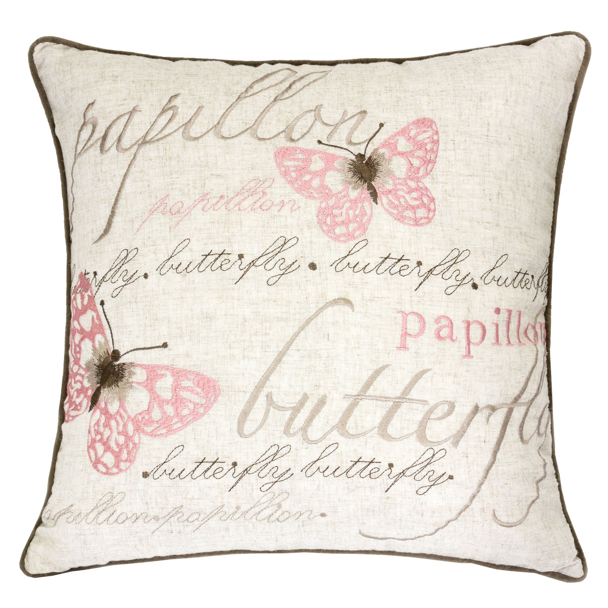 41008 Natural Rose Accent Pillow - Single Decorative Throw Cushion for Sofa, Bed, Living Room & Home Decor
