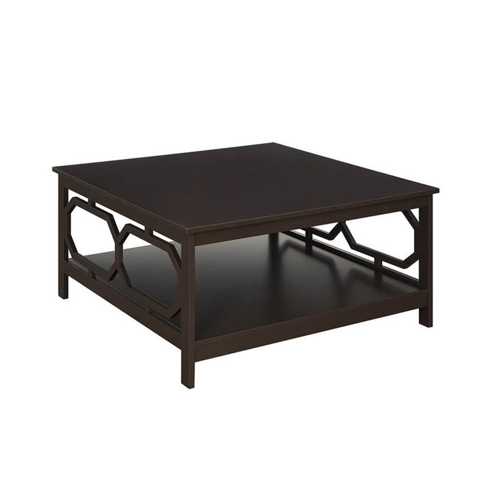 Pemberly Row 36 Inch Square Coffee Table - Espresso Wood Finish - Modern Living Room Furniture for Home & Office Decor