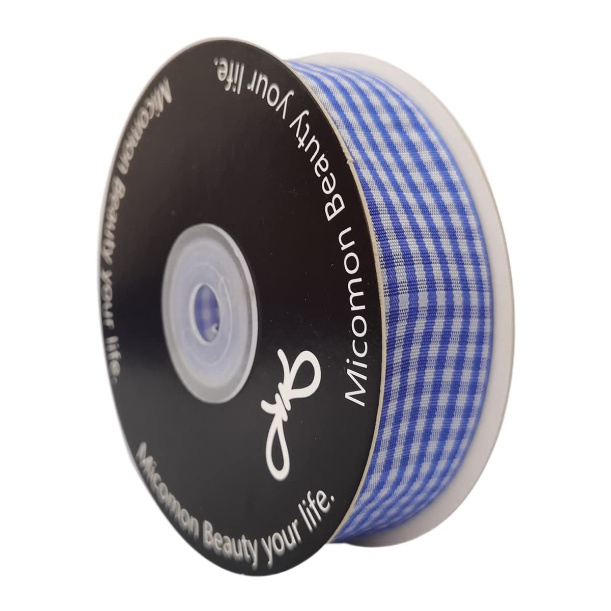 Blue and White Gingham Plaid Ribbon - 25 Yards per Roll, 1 Inch Wide, 100% Polyester - Perfect for Gift Wrapping, DIY Crafts, and Party Decorations