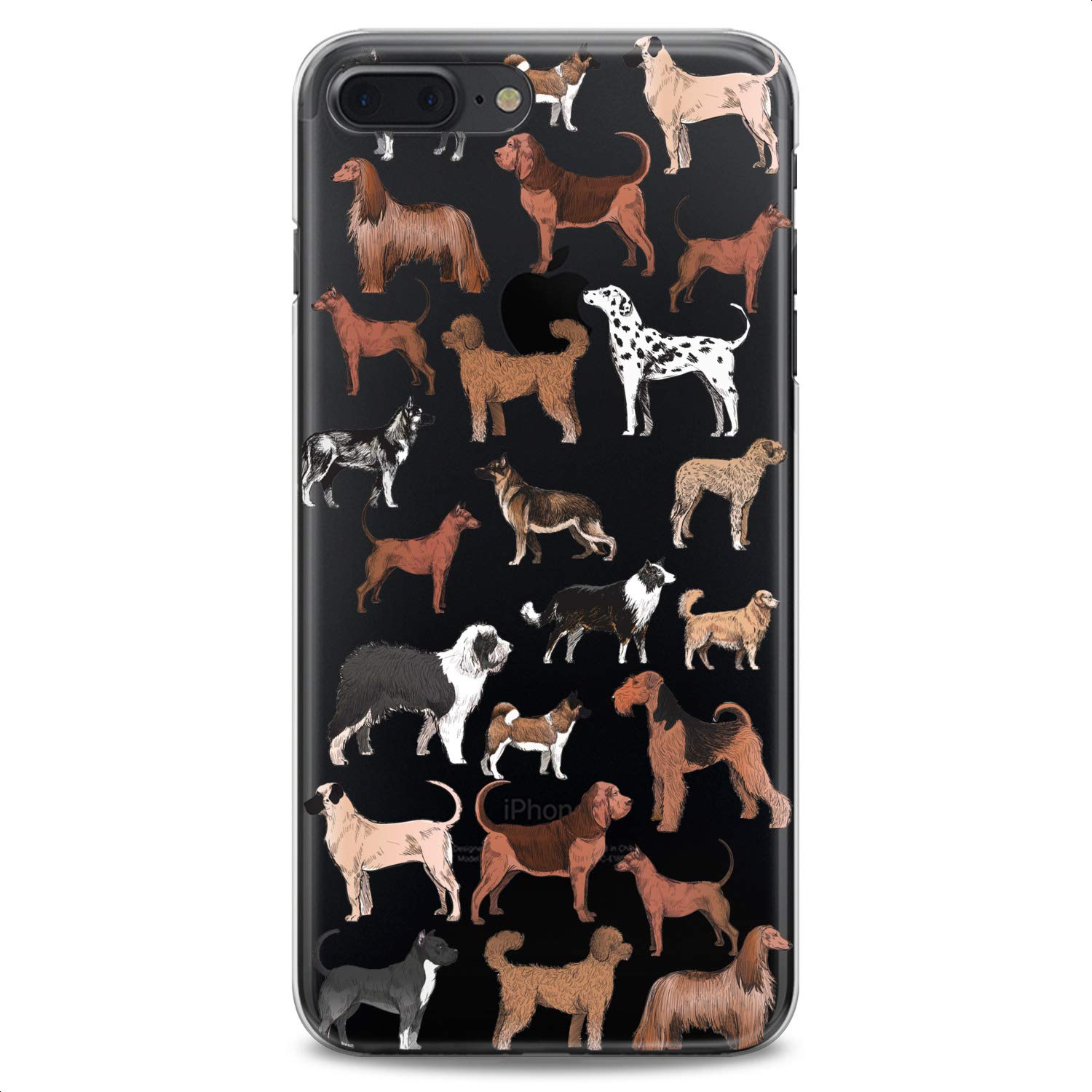 Durable Flexible TPU Phone Case for iPhone 16/15/14/13/12/11 Pro Max/Plus/Mini/XS/XR/X/8/7/6/5/SE - Cute Kawaii Animal Print Design for Women & Girls (Dogs, Silicone, Slim Fit, Clear) - Perfect for School, Work & Everyday Protection