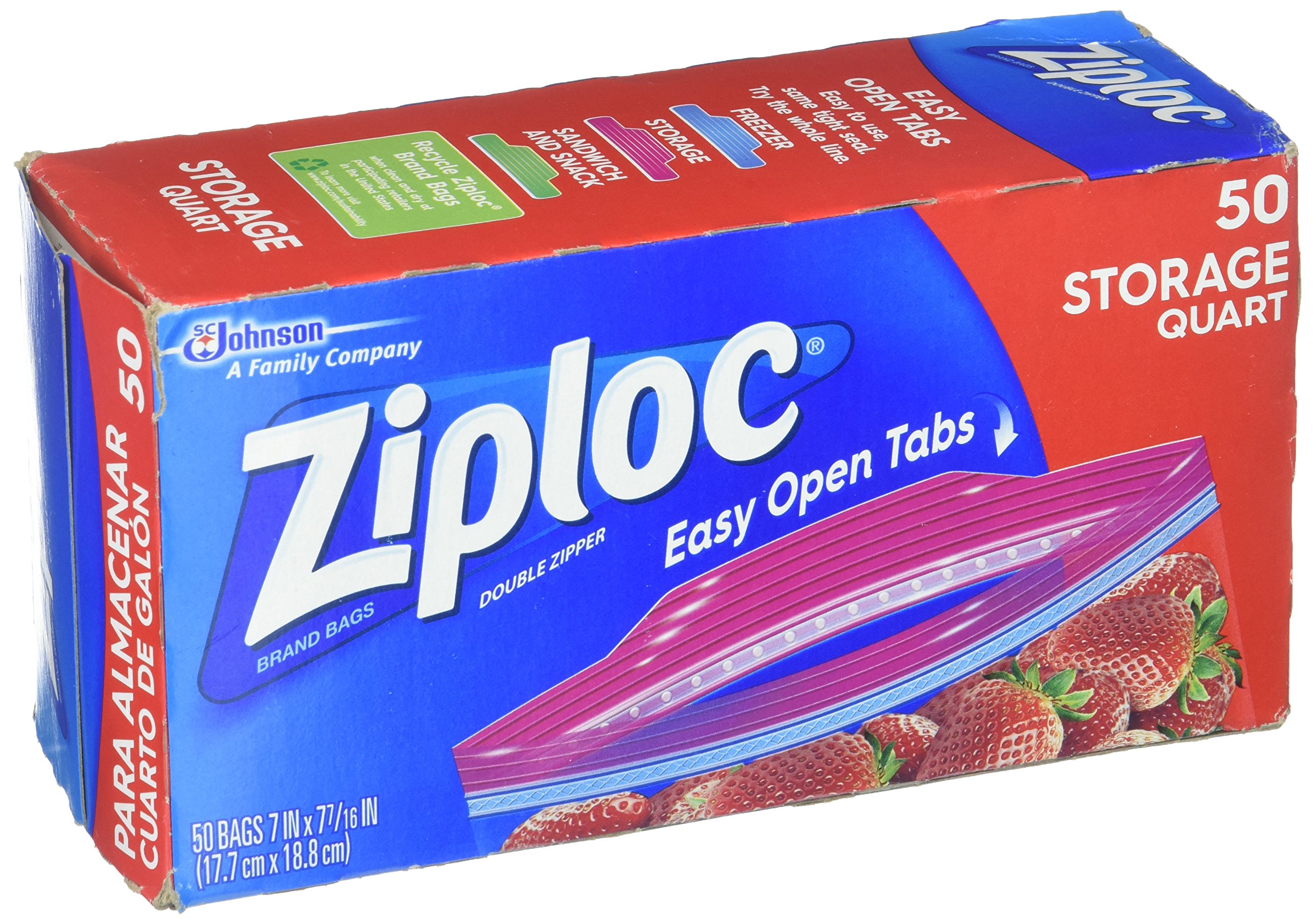 50-Pack Clear 1qt Double Zipper Plastic Storage Bags for Food, Clothes & Travel Organization | Airtight & Leakproof | Sold as 1 Box
