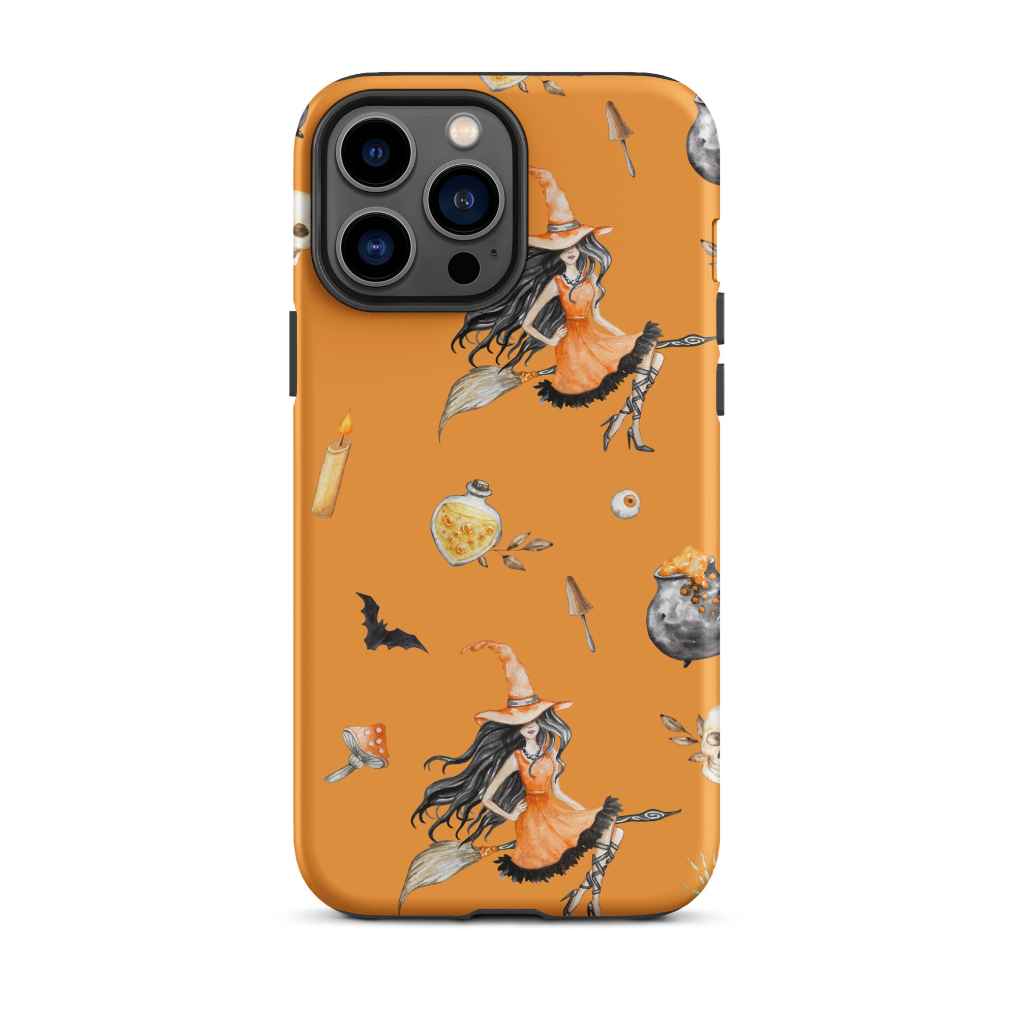 Premium Witch's Broomstick iPhone Case - Durable Protective Cover for iPhone 13/14/15 Pro Max - Perfect for Halloween, Cosplay & Witch-Themed Parties