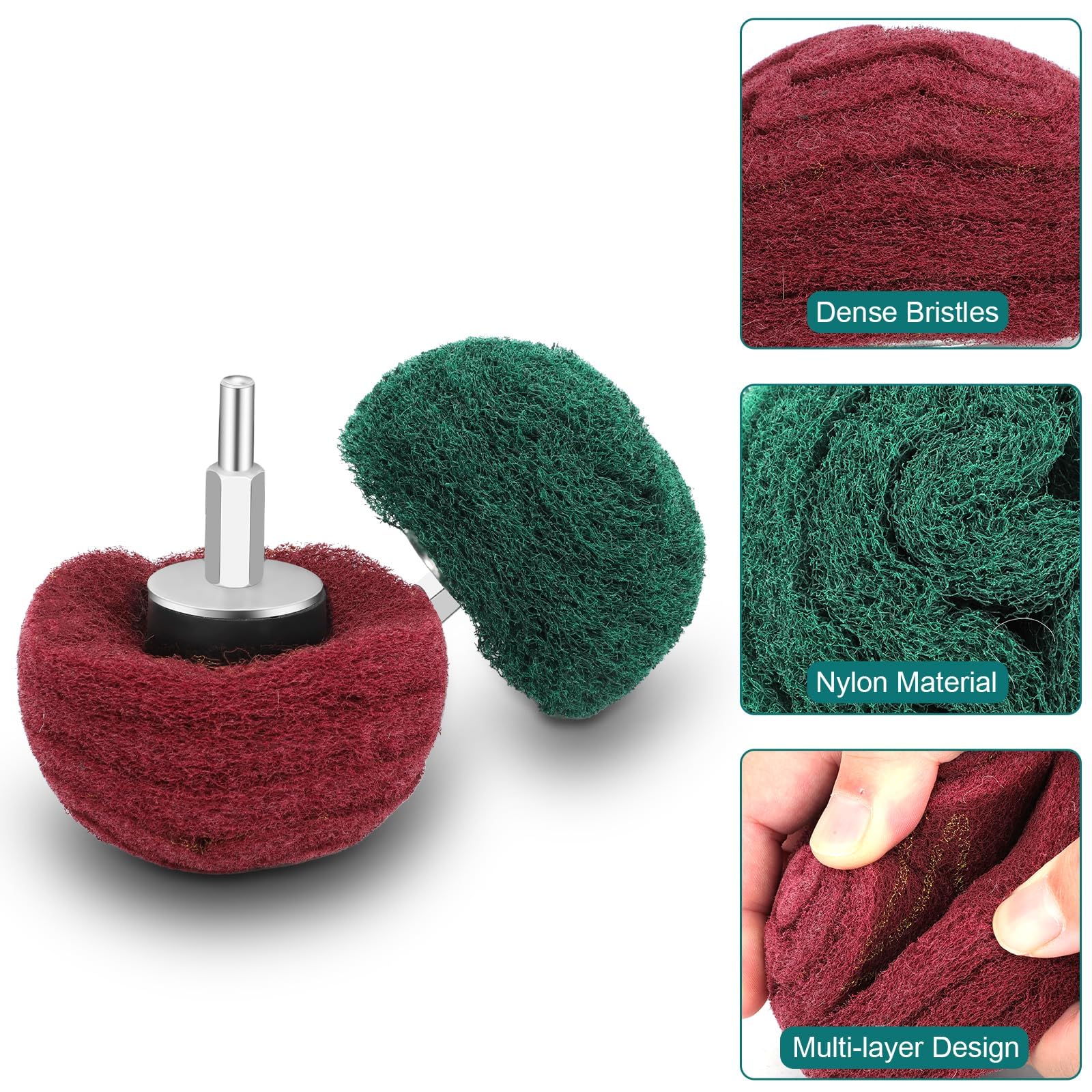 **SUNJOYCO 6PCS Abrasive Buffing & Polishing Wheel Drill Attachment Set - Scouring Pads, Sanding Mop & Power Scrubber Cleaning Kit with 1/4” Shank for Metal, Wood & Auto Detailing**    *(Optimized for SEO, includes use cases: metal polishing, wood sanding, auto detailing, and general cleaning tasks.)*