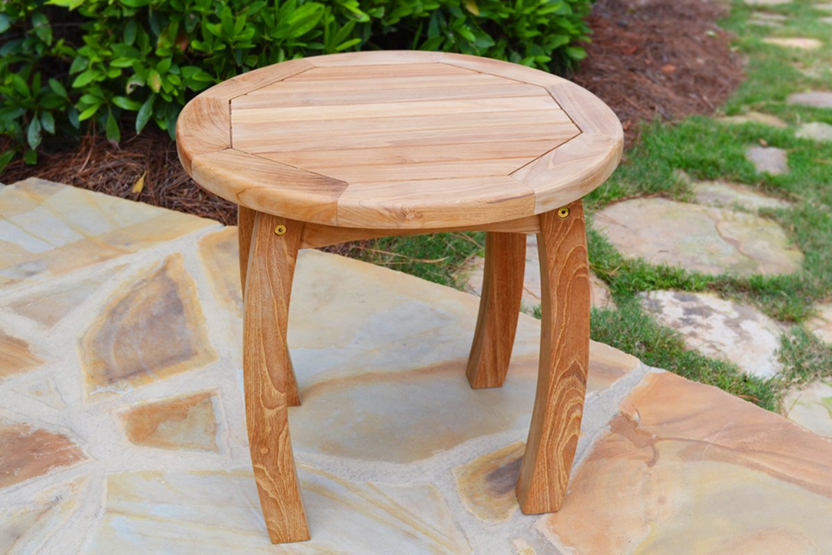 Tortuga Outdoor Jakarta Teak Side Table - Durable & Weather-Resistant Patio, Garden, or Poolside Accent Table