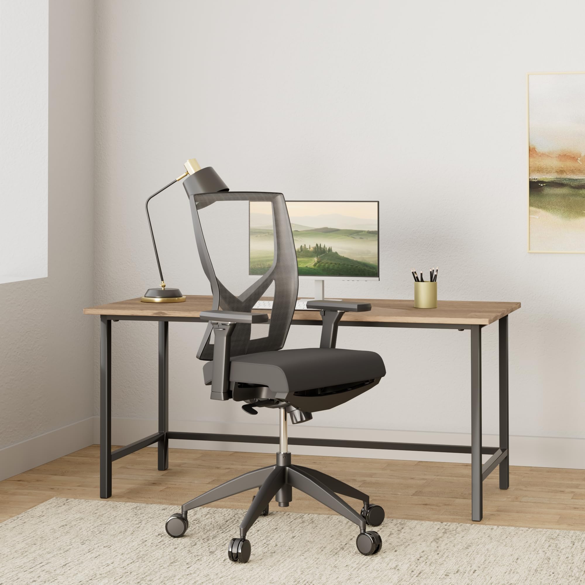 WorkPro® Oceanic Ergonomic High-Back Executive Office Chair with Breathable Mesh Fabric - Black - BIFMA Certified for Home & Business Workspaces