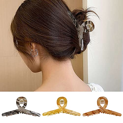 SalLady 3PCS Colorful Acrylic Hair Claw Clips - Non-Slip Strong Grip Hair Barrettes for Women & Girls | Perfect for School, Work, Parties & Everyday Hairstyles