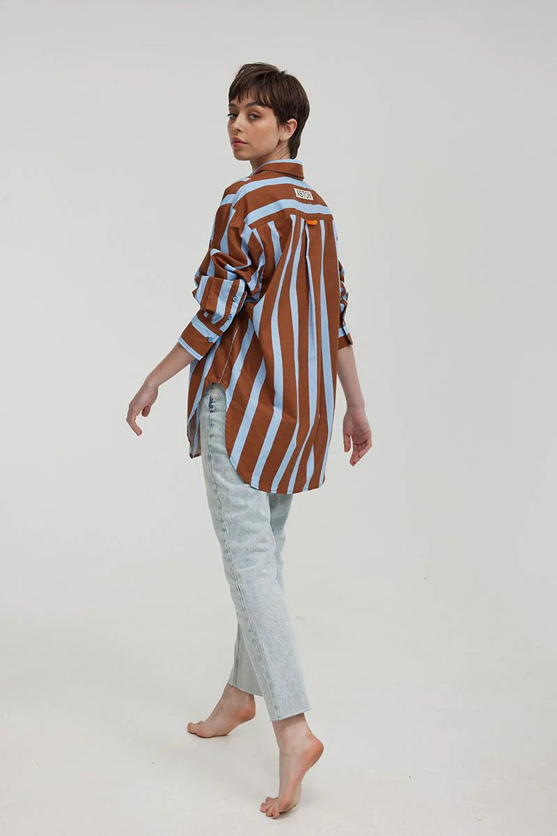 BUDDY SHIRT - Soft Cotton Casual Tee in Azure & Terra Colors | Perfect for Everyday Wear, Weekend Outings & Relaxing at Home