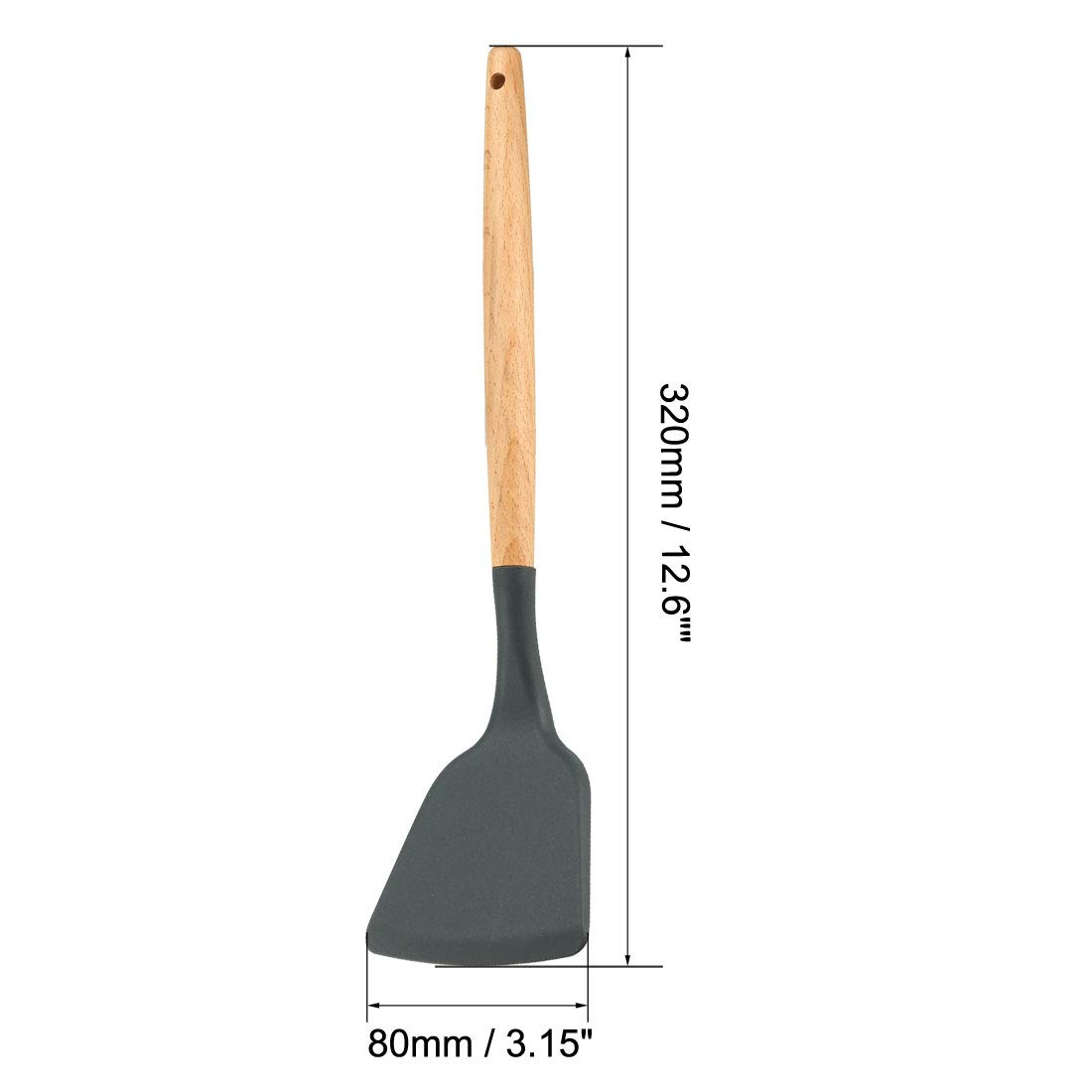Premium Silicone Turner Kitchen Utensil with Wooden Handle - Safe for Nonstick Cookware, Heat Resistant Cooking Spatula for Frying & Baking - Perfect Kitchen Gadget for Pancakes, Eggs & Stir-Fry