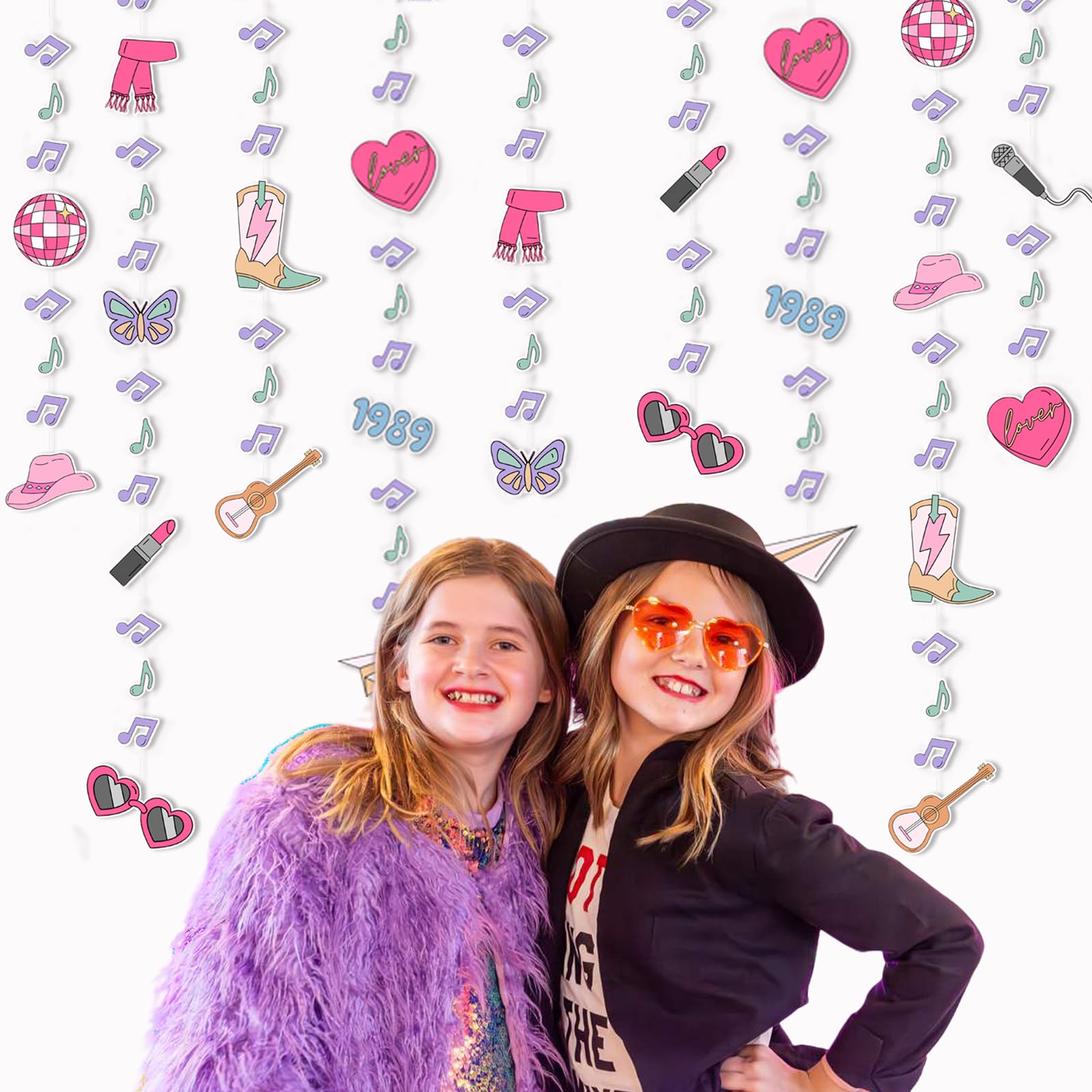 Singer Birthday Party Decorations - 6 Pack Hanging Garland for Music Fans, Bachelorette & Bridal Showers - Perfect for Photo Booth Backdrops & Music-Themed Celebrations