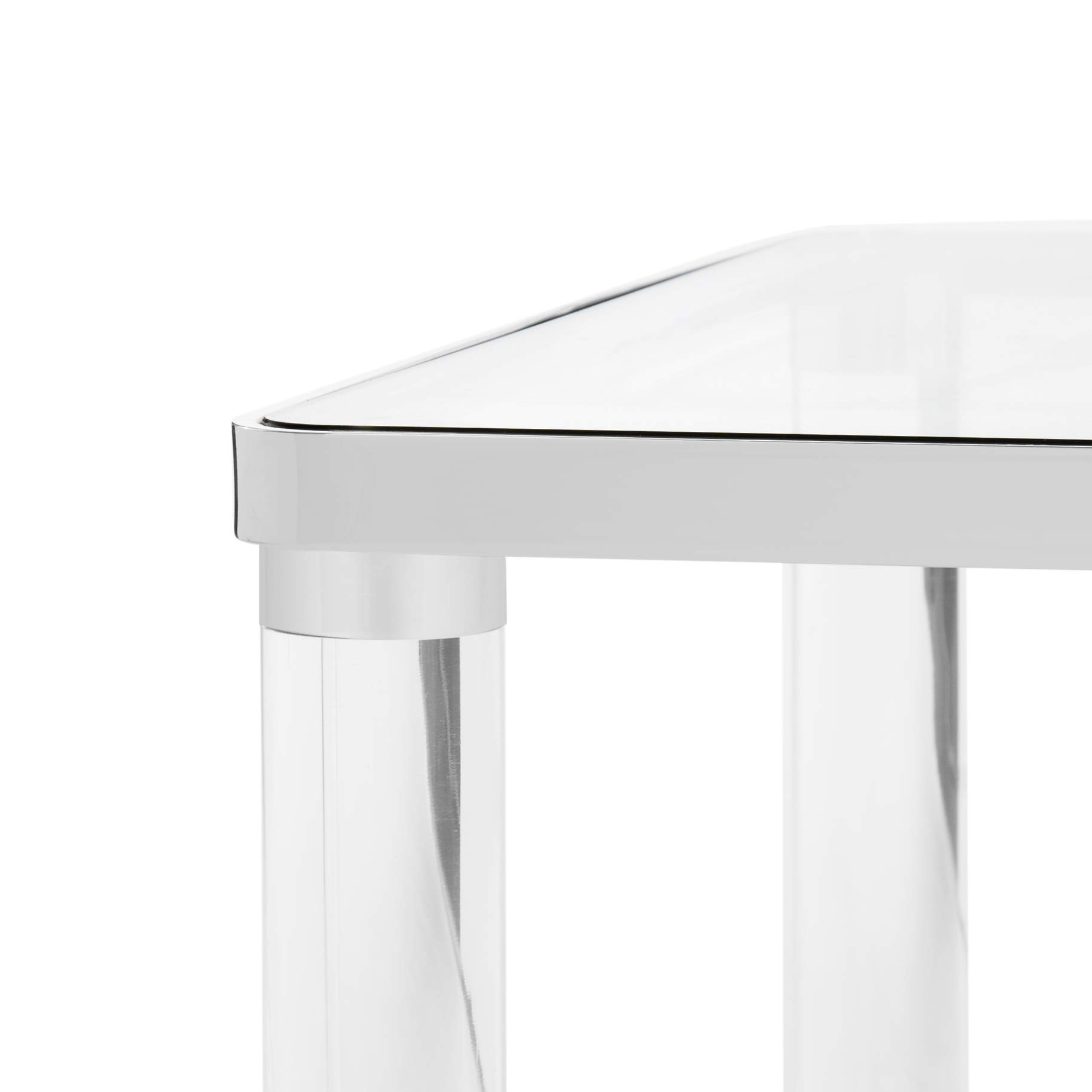 Safavieh Couture Home Suzanna Glam Silver Acrylic Coffee Table - Modern Living Room Centerpiece for Home Decor & Entertaining