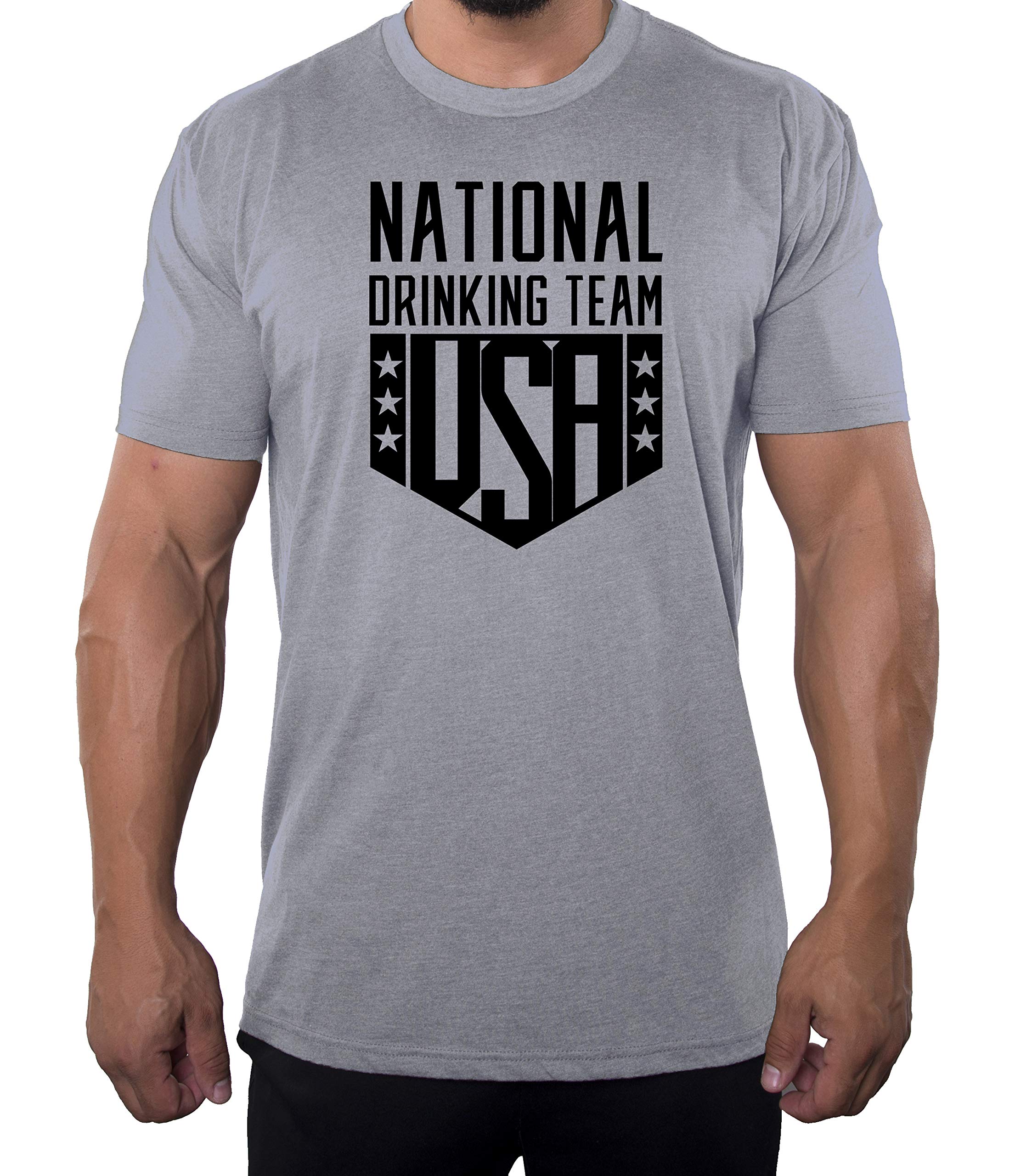 USA National Drinking Team Funny Beer Graphic T-Shirt for Men - Perfect for Parties, Bar Hopping & Beer Lovers