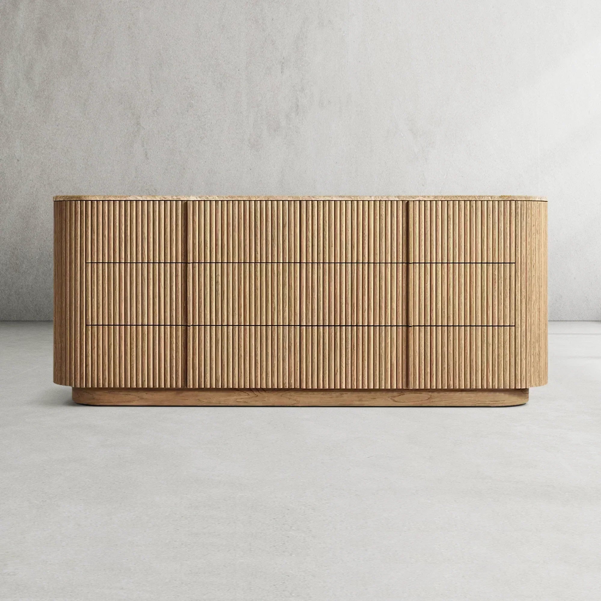Mulholland Modern Stone 6-Drawer Dresser - Stylish Bedroom Storage Furniture for Home Organization & Closet Space Saving