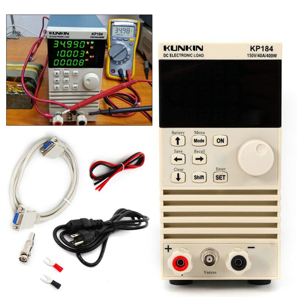 High-Precision Single Channel DC Electronic Load Tester - 150V 40A 400W Battery Capacity Analyzer with RS485/232 Interface (US Plug) - Perfect for Lithium Battery Testing, Power Supply Evaluation & Lab Research